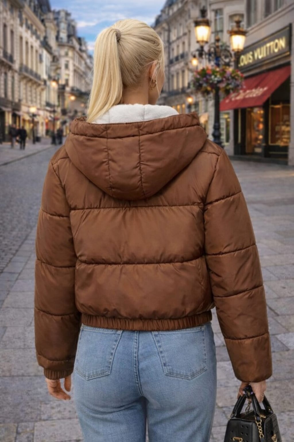 Women’s Hooded Cropped Puffer Jacket
