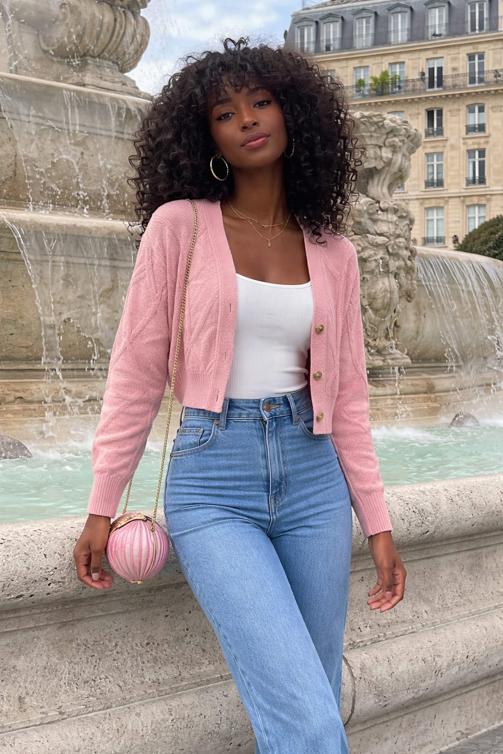 Women’s Knit Button Cardigan – Cropped V-Neck Casual Sweater