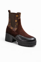 Pattern Panel Chelsea Boots – Chunky Sole Elastic Side