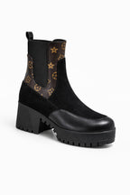 Pattern Panel Chelsea Boots – Chunky Sole Elastic Side