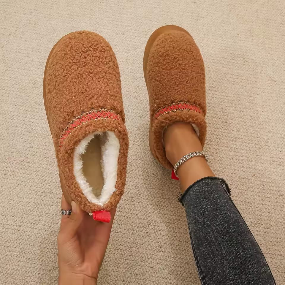 Teddy Plush Slip-On Slippers