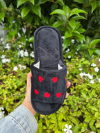 Heart Pattern Plush Slippers – Soft Cushioned Indoor Shoes