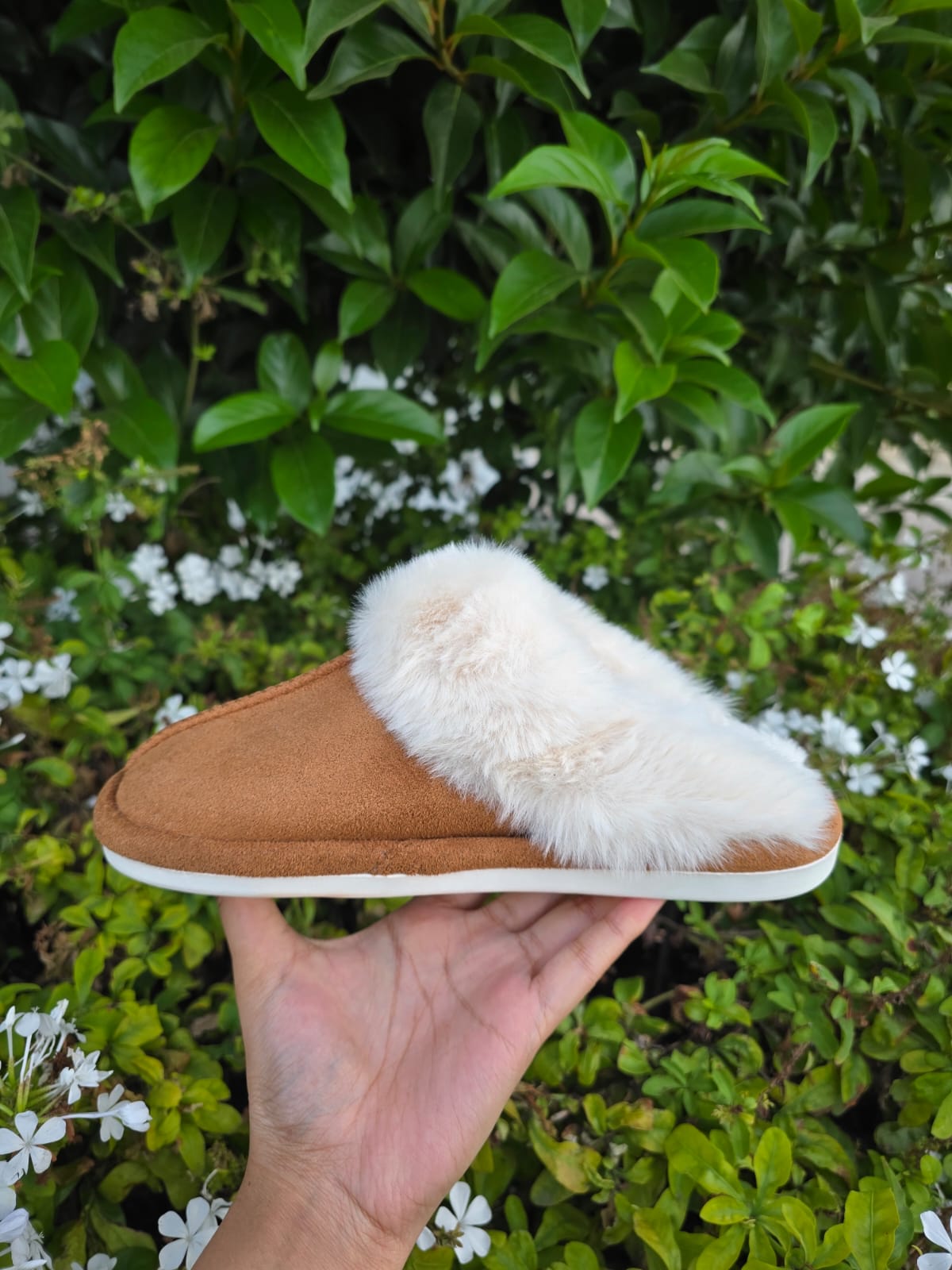Faux Fur Trim Slippers – Ultra Soft Cozy Slip-On Shoes