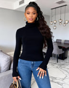 Essential Slim Fit Turtleneck Top