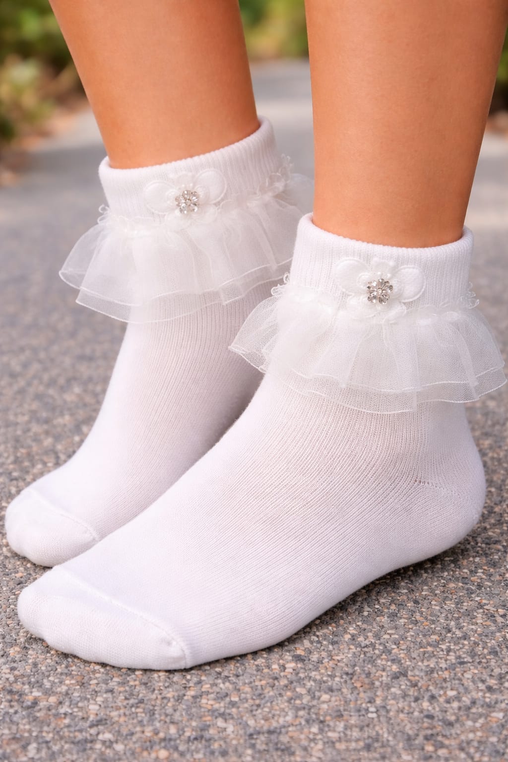 Women's Lace Frill Ankle Socks 1PC