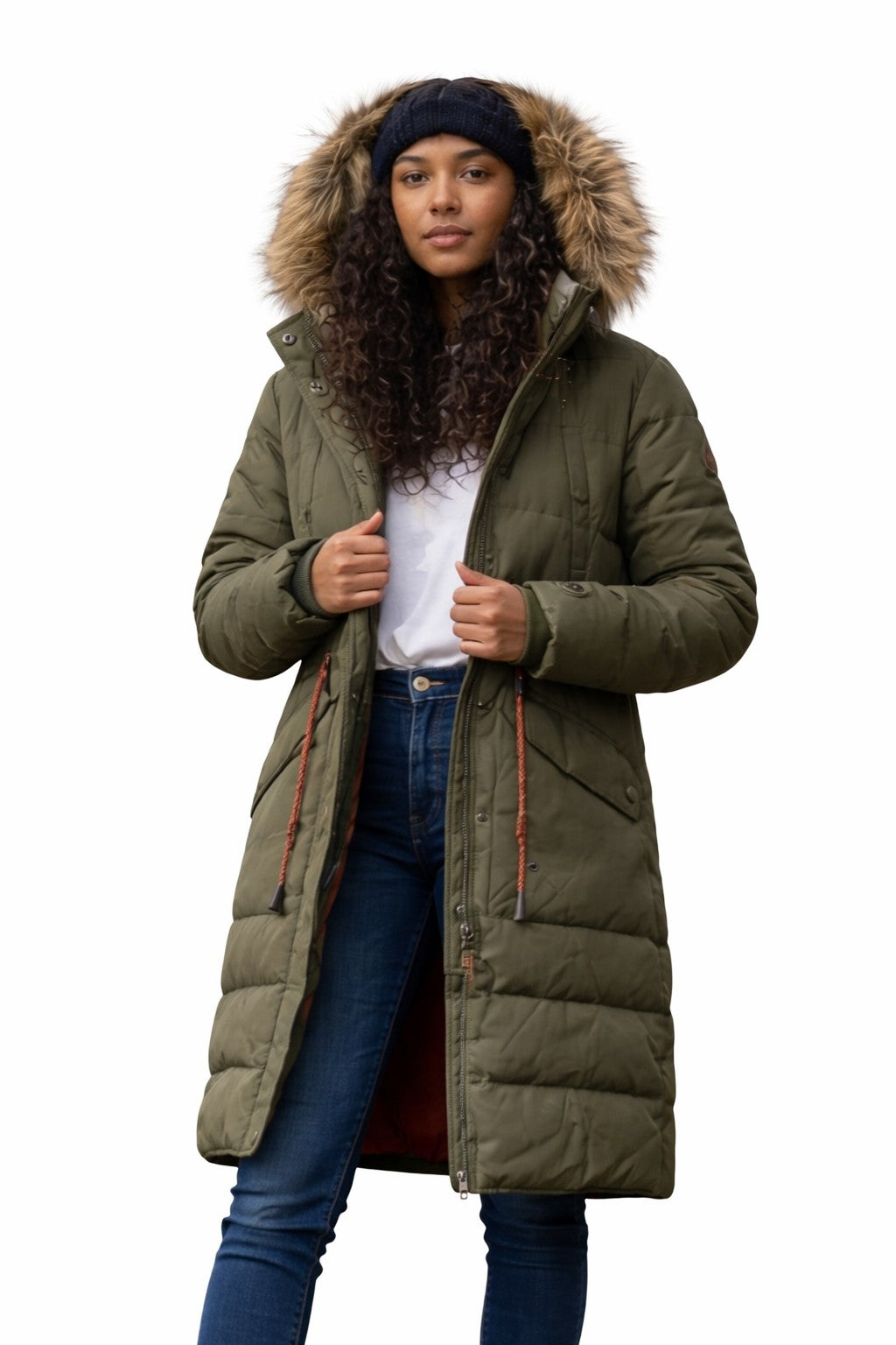 Fur Hooded Long Puffer Coat – Winter Warm Quilted Jacket