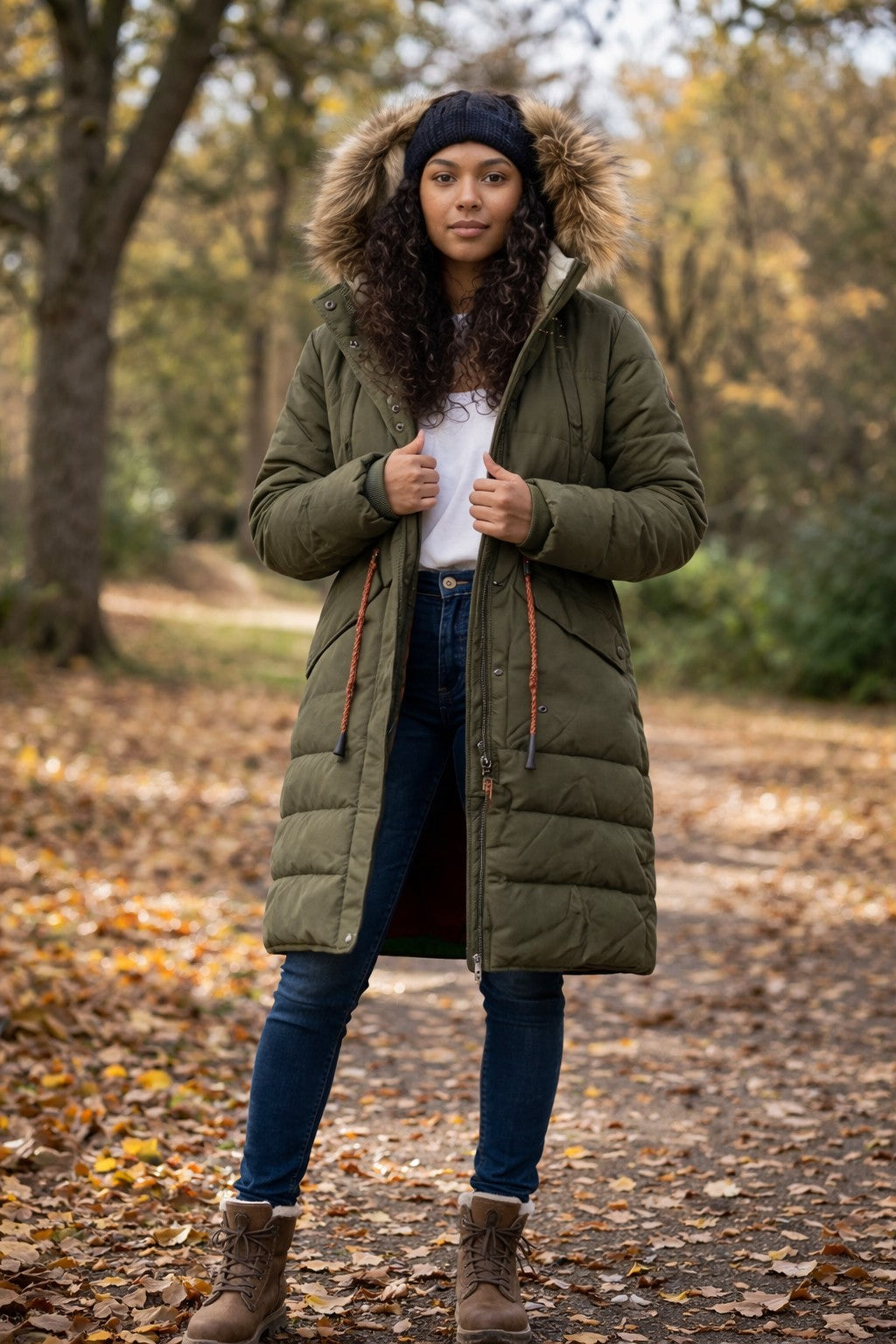 Fur Hooded Long Puffer Coat – Winter Warm Quilted Jacket