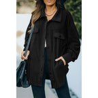 Corduroy Hooded Jacket – Warm Drawstring Casual Winter Coat