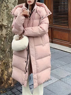Long Puffer Hooded Winter Coat