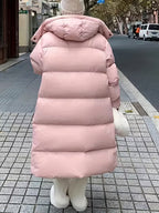 Long Puffer Hooded Winter Coat