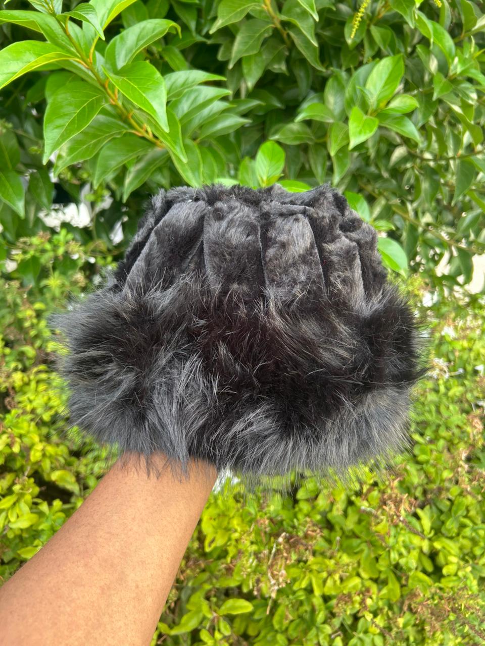 Fluffy Faux Fur Winter Hat with Soft Knit Crown