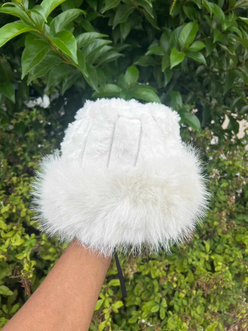 Fluffy Faux Fur Winter Hat with Soft Knit Crown