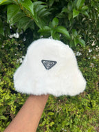 Soft Plush Bucket Hat with Logo Detail