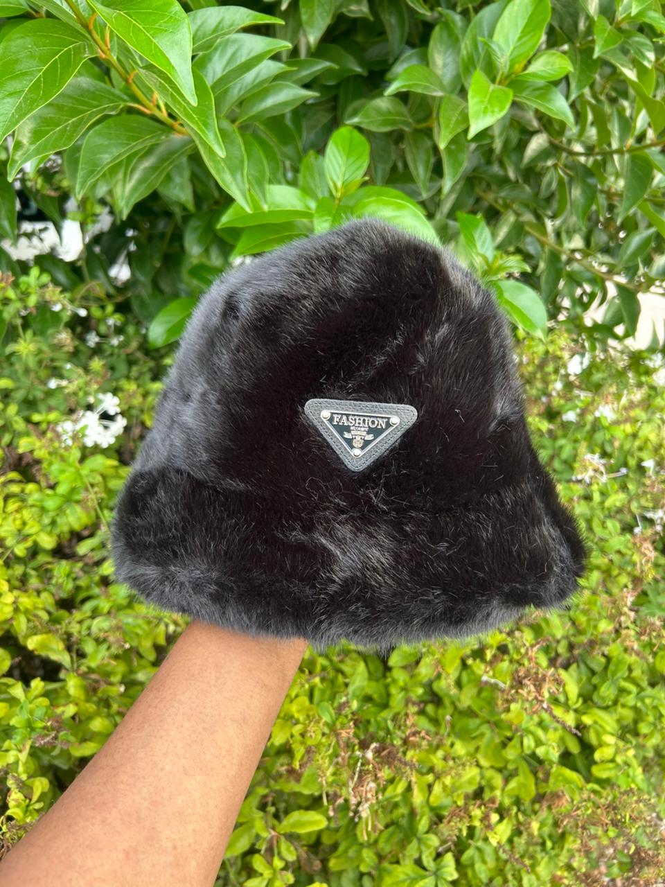 Soft Plush Bucket Hat with Logo Detail