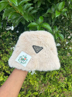 Soft Plush Bucket Hat with Logo Detail