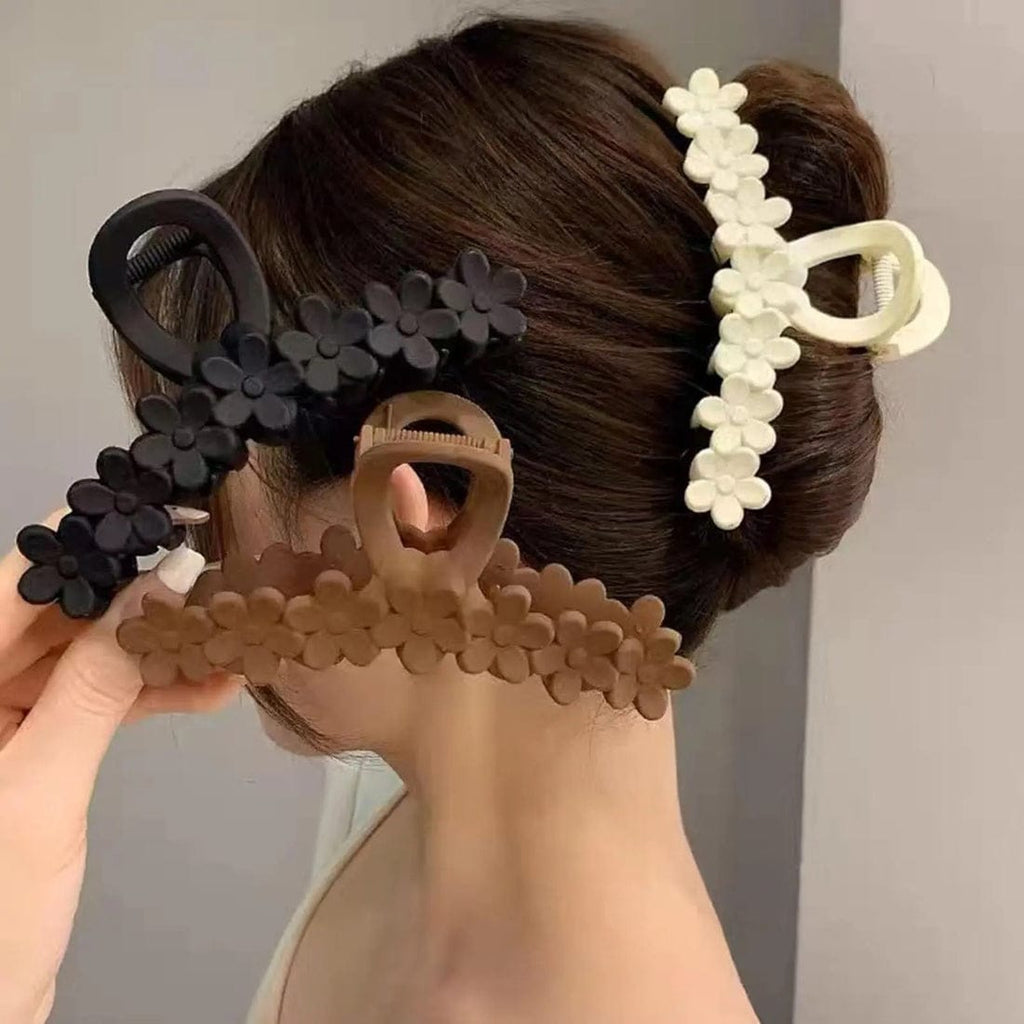 Elegant Floral Matte Hair Claw Clip