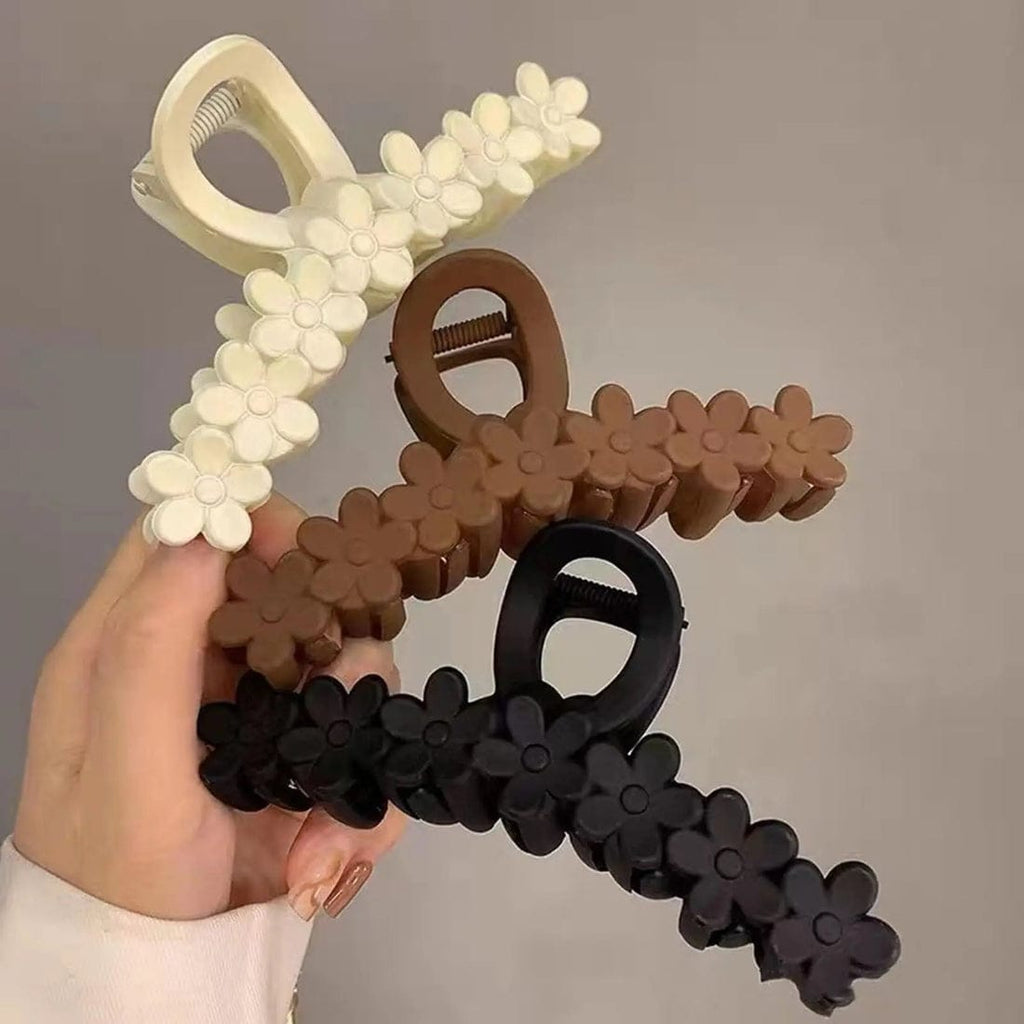 Elegant Floral Matte Hair Claw Clip