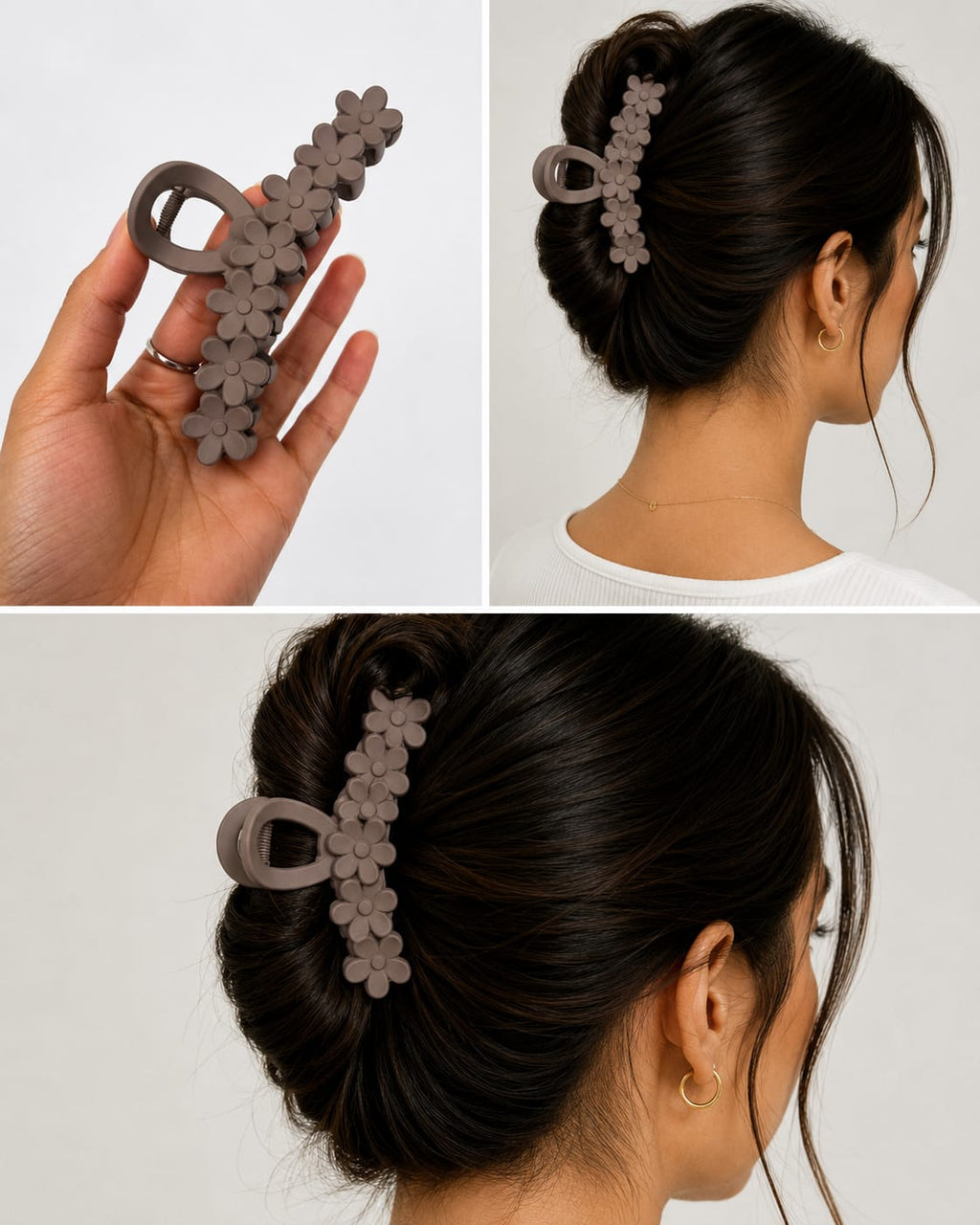 Elegant Floral Matte Hair Claw Clip