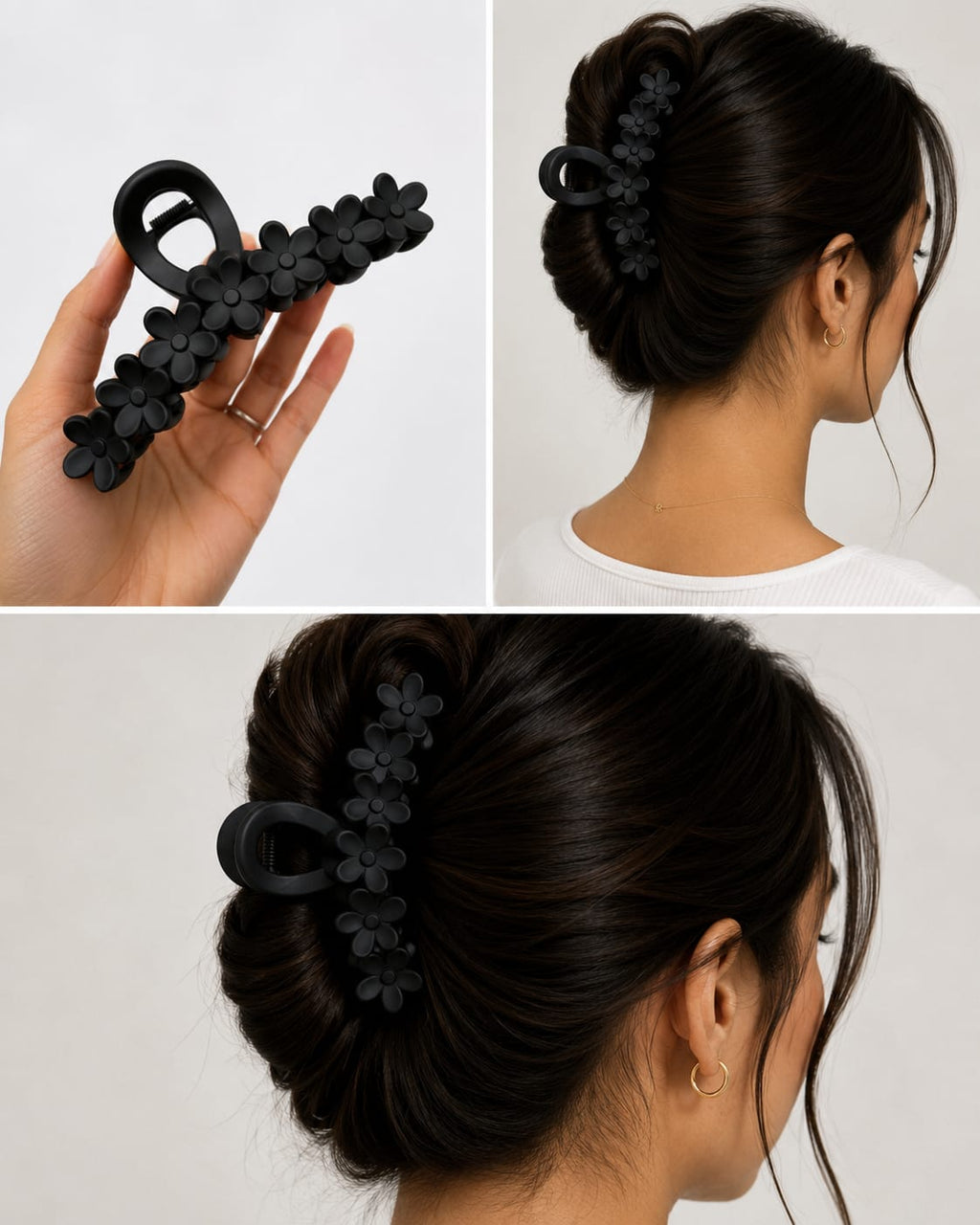 Elegant Floral Matte Hair Claw Clip