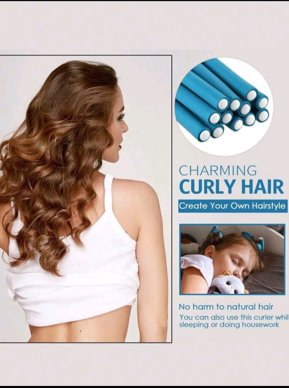 Heatless Hair Curling Rod Set - Soft Foam Rollers