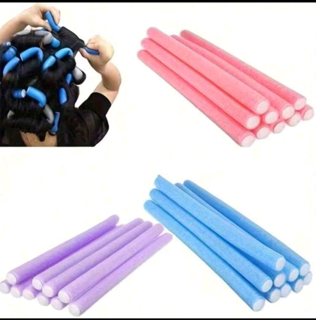 Heatless Hair Curling Rod Set - Soft Foam Rollers