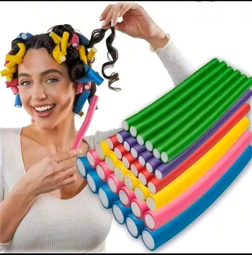 Heatless Hair Curling Rod Set - Soft Foam Rollers