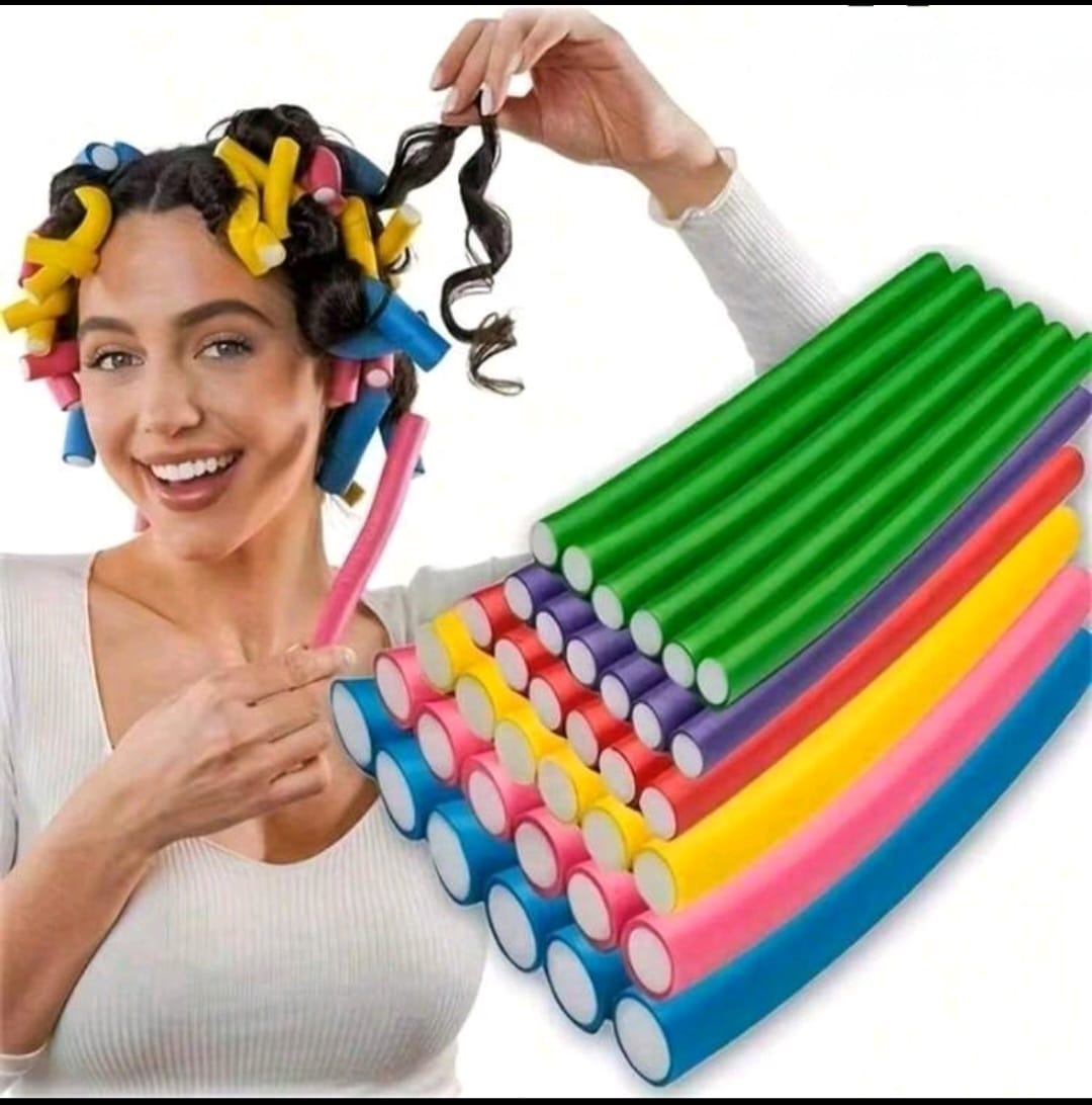 Heatless Hair Curling Rod Set - Soft Foam Rollers