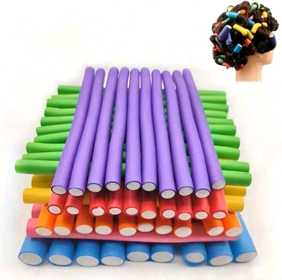 Heatless Hair Curling Rod Set - Soft Foam Rollers