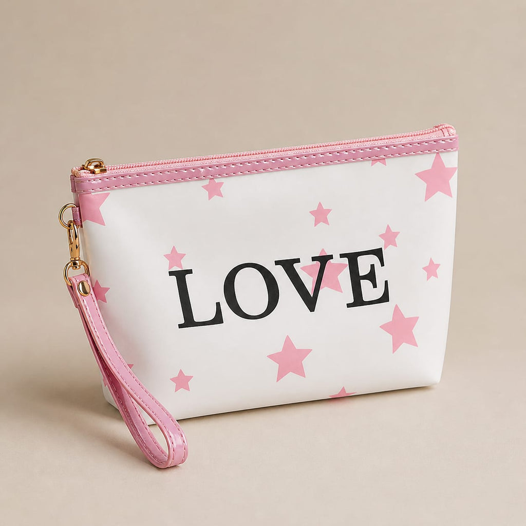 Cute Cosmetic Storage Pouch (Heart, Stripes, Checkered or Star Print)