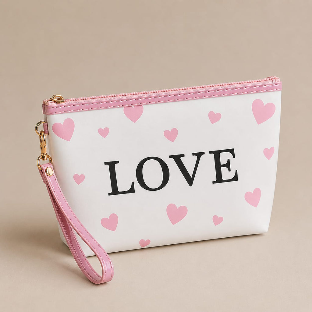 Cute Cosmetic Storage Pouch (Heart, Stripes, Checkered or Star Print)