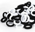 Hair Elastic Bands (Black & White Set)