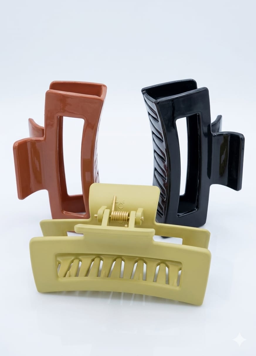 3pc Hair Rectagular Claw Clip