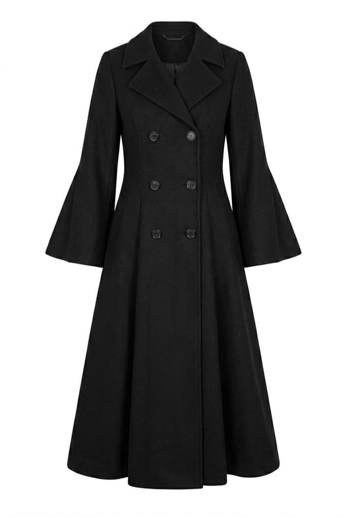 Elegant Double-Breasted Woolen Overcoat