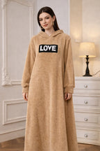 Minimal Luxe Hooded Maxi Lounge Dress