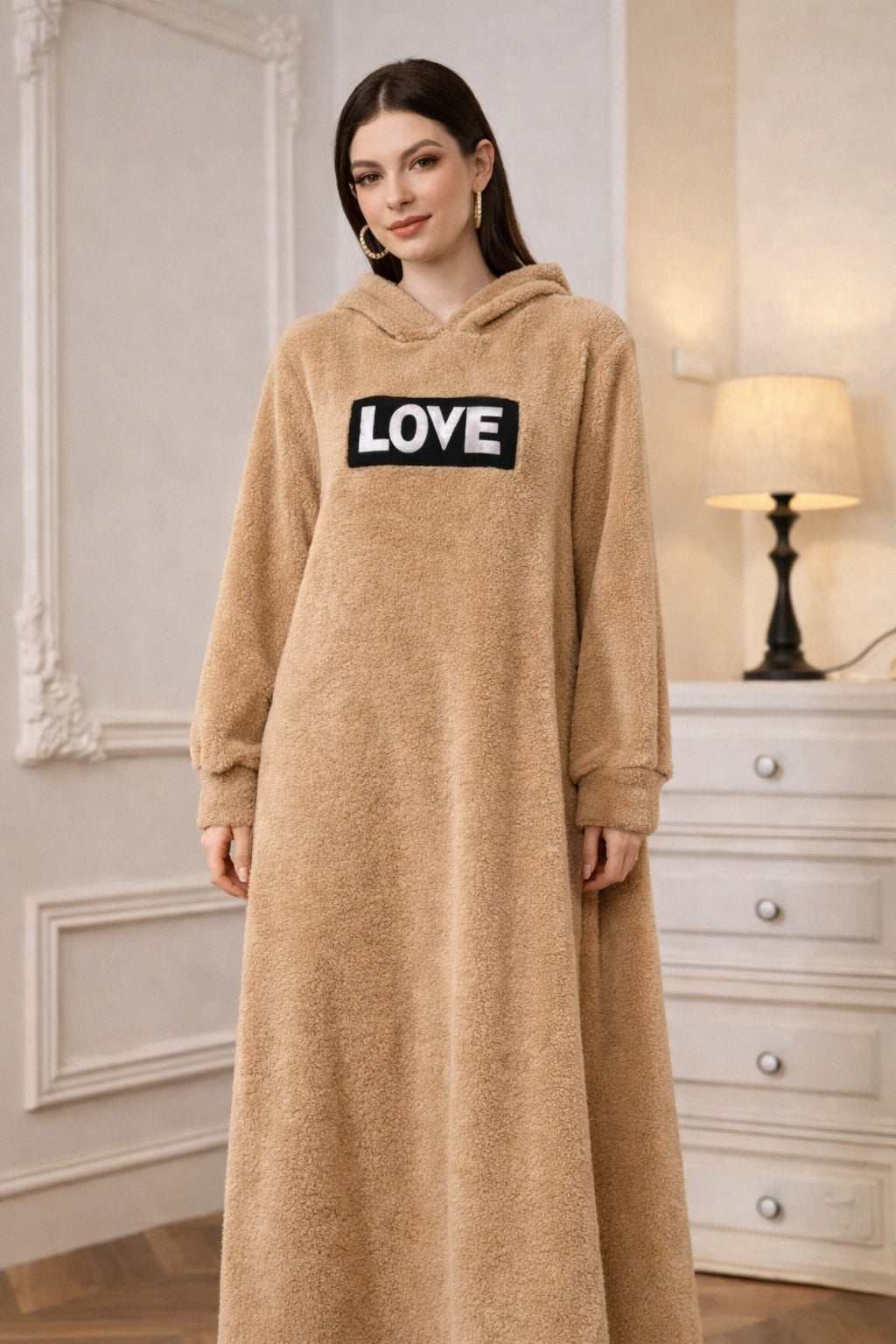 Minimal Luxe Hooded Maxi Lounge Dress