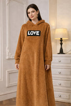 Minimal Luxe Hooded Maxi Lounge Dress