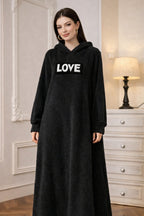 Minimal Luxe Hooded Maxi Lounge Dress