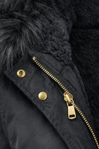 Fur Hooded Mid-Thigh Length Jacket