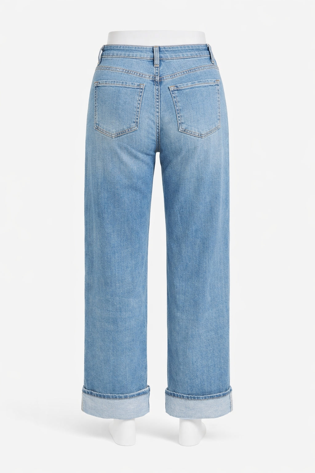 High-Waisted Rolled Up Wide Leg Jeans - DYQ400