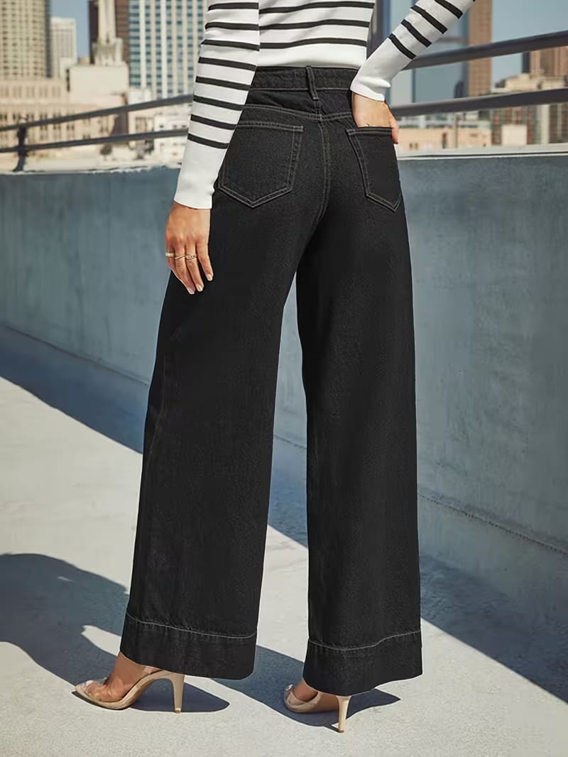 Women’s High Waist Wide Leg Black Jeans