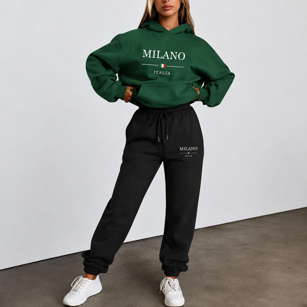 Milano Italia 2-Piece Hoodie & Jogger Tracksuit Set