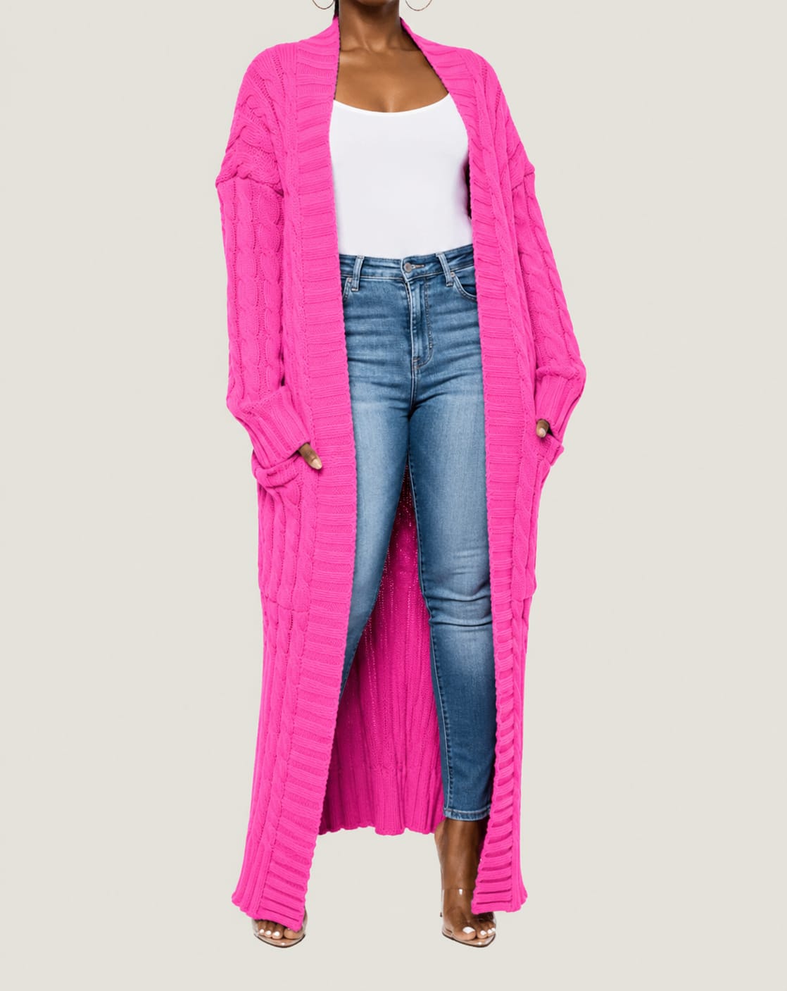 Chunky Knit Longline Cardigan – Cozy & Stylish Open Front Sweater