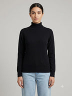 Fleece-Lined Turtleneck Knit Sweater