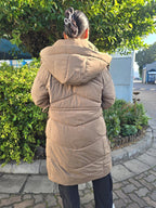 Elegant Long Hooded Puffer Coat Jacket