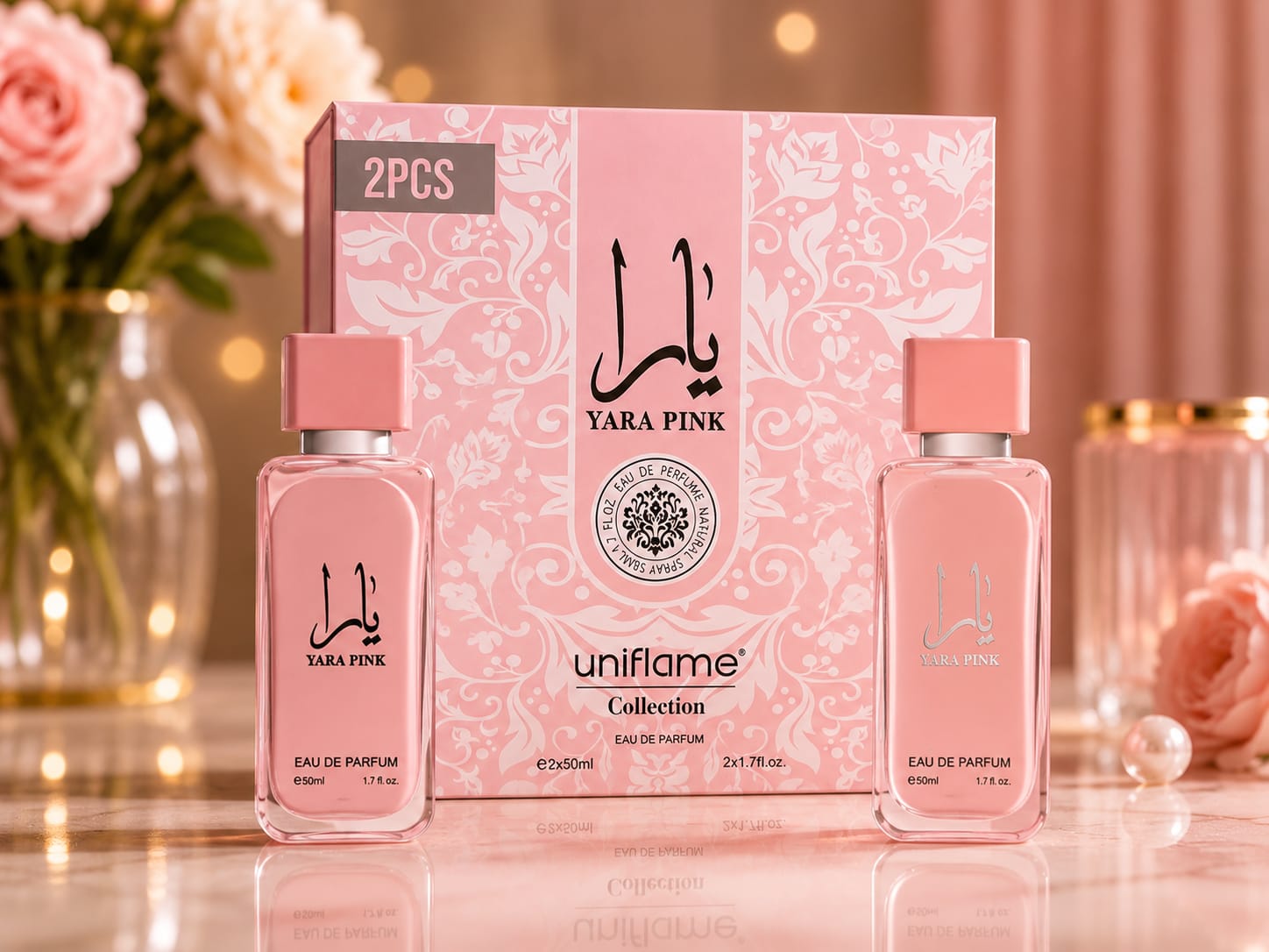 Yara Pink Eau De Parfum 50ml – 2 Piece Set