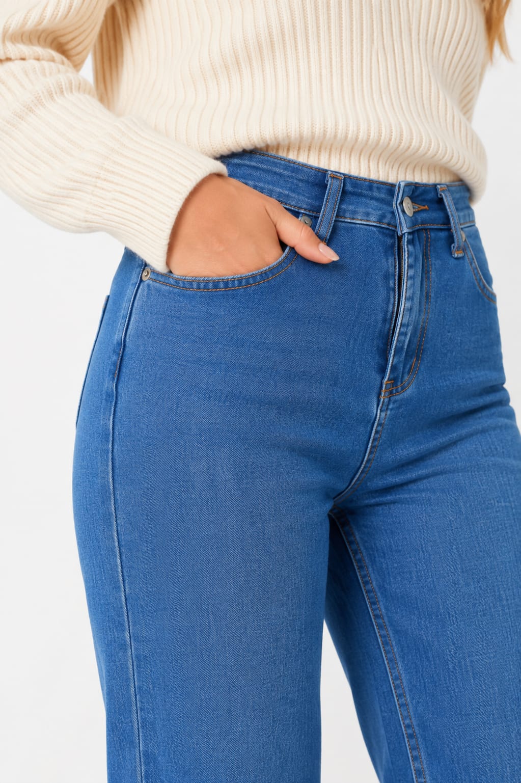 Women's High-Waisted Straight-Leg Denim Jeans – DYQ 358