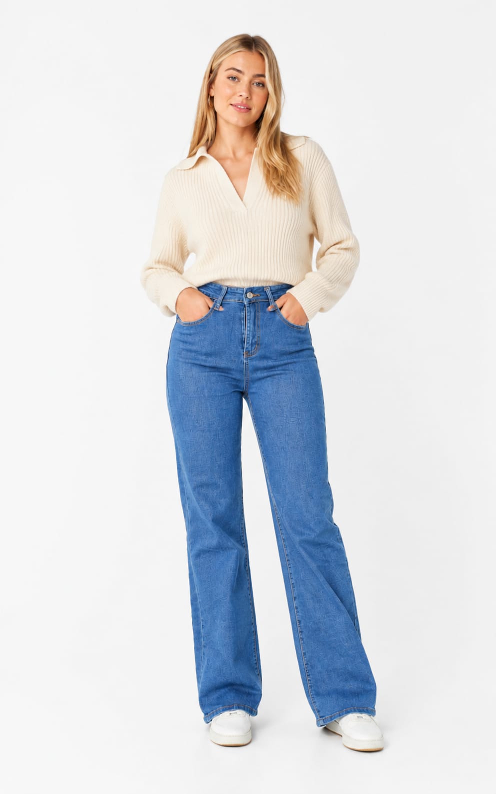 Women's High-Waisted Straight-Leg Denim Jeans – DYQ 358