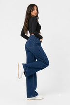 Dark Blue Washed Out Denim Jeans – Relaxed Fit - DYQ-382