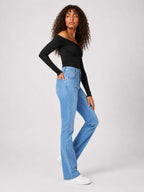 High-Waisted Ligh Wash Flare Denim Jeans DYQ 373
