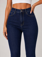 Women's Dark Denim Blue Flare Jeans FA-4473